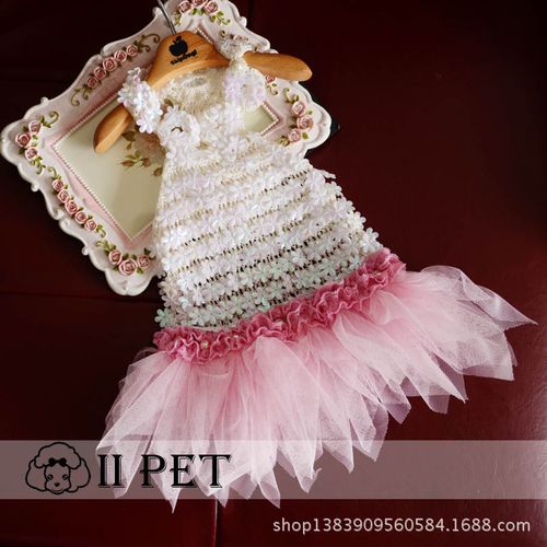 【艾寵兒】寵物手工婚紗裙狗狗重工公主禮服寵物服裝狗衣服批發(fā)